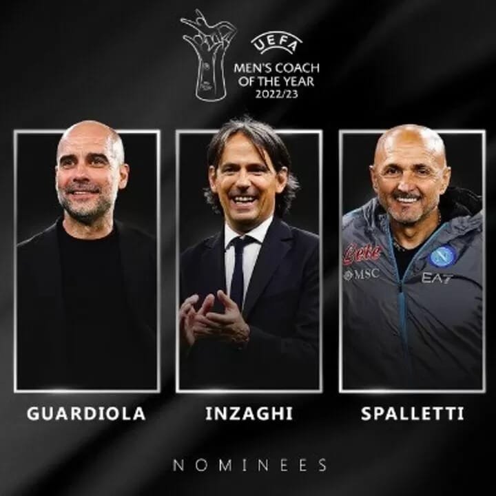 Guardiola, Inzaghi dan Spalletti, Siapa Jadi Pelatih Terbaik UEFA 2023