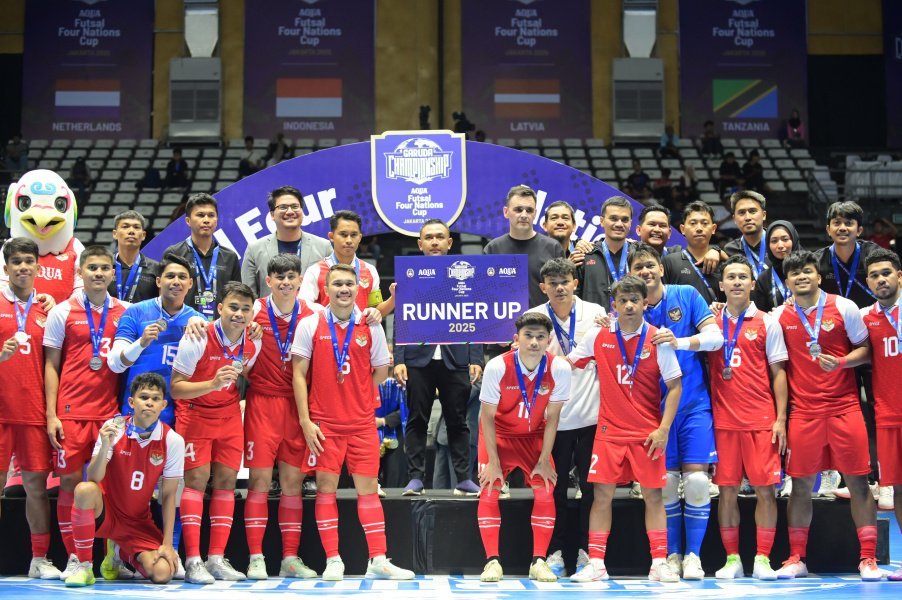 Indonesia Gagal Juara di Aqua Futsal Four Nations Cup 2025, Latvia Angkat Trofi Usai Laga Sengit