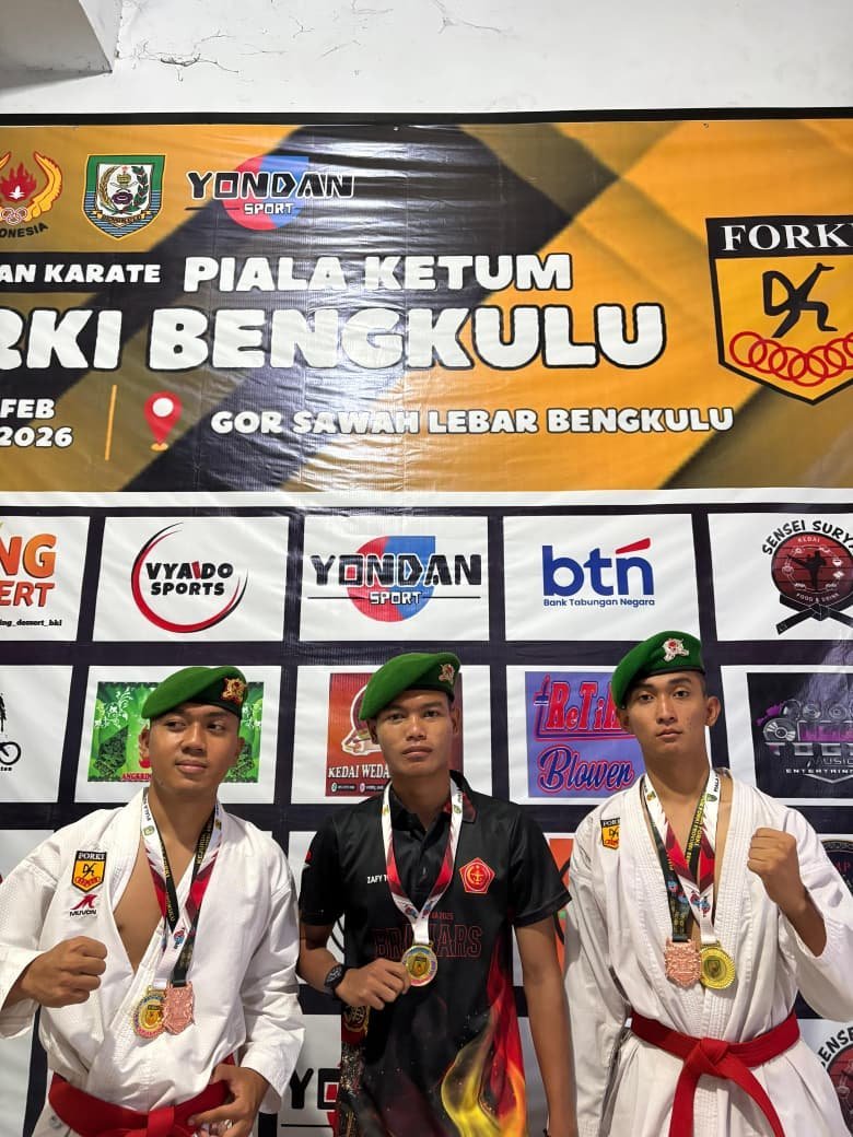 Kejuaraan Provinsi Karate Bengkulu yang digelar pada 15 Februari 2026 di GOR Sawah Lebar (foto:Awang)