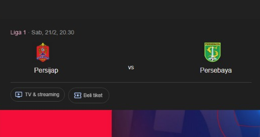 Prediksi Skor Persijap vs Persebaya Liga 1 Indonesia 21 Februari 2026 pada pukul 20.30 WIB